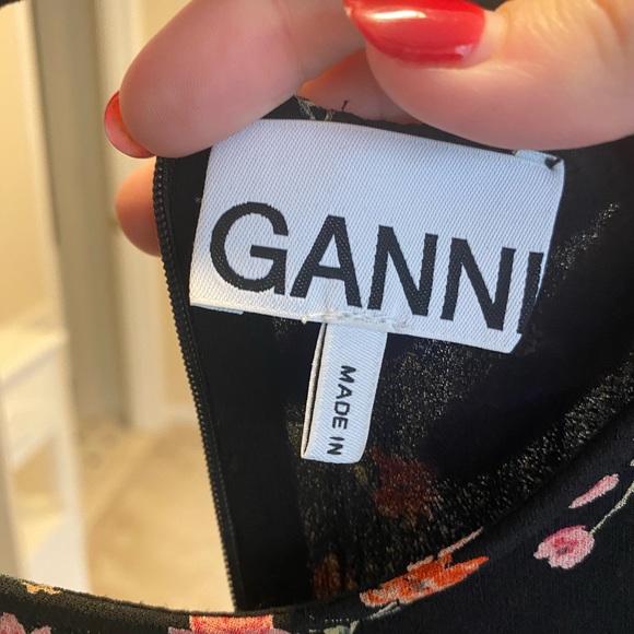 GANNI Elm Georgette Floral Dress - Picture 2 of 4